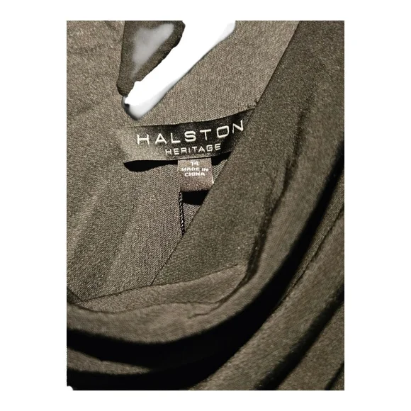 Halston Heritage Dress Size 14 Black Pleated - Picture 5 of 5